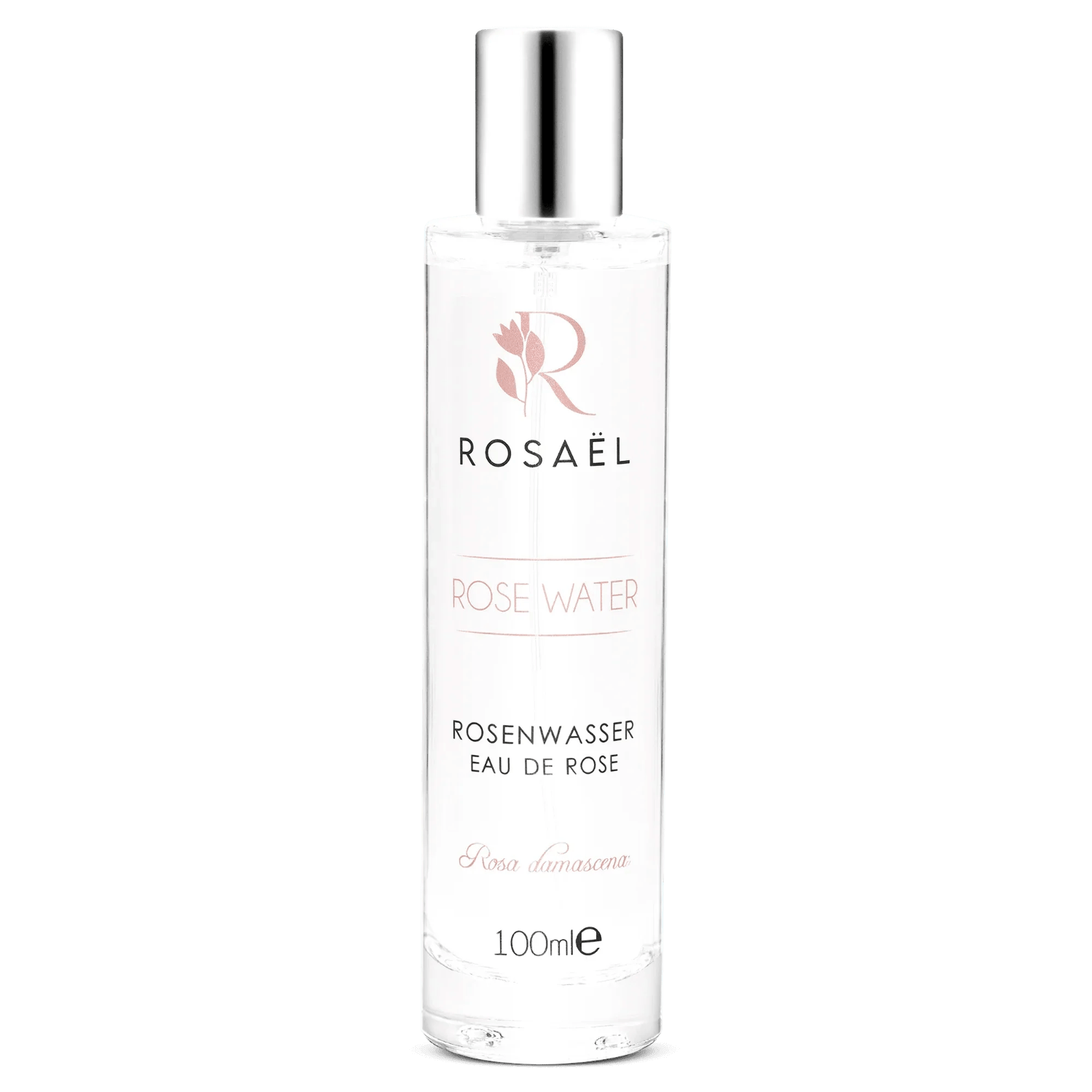Rosaël Rosenwasser mit Damaszener Rose in Glasflasche, 100 ml