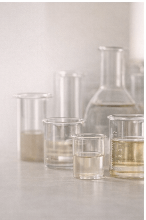 Glasbecher Labor auf dem Tische